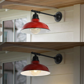 Wallace 12.25" Farmhouse Industrial Indoor/Outdoor Iron LED Victorian Arm Outdoor Sconce